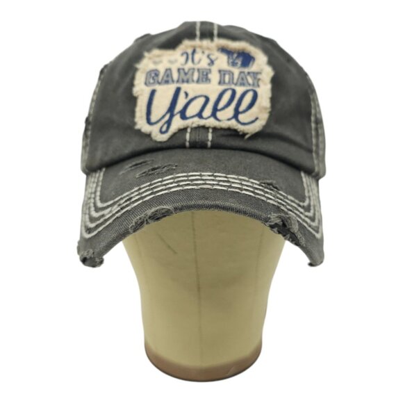 KBethos It's Game Day Y'all Distressed Patch Strapback Cap Trucker Baseball Hat - Picture 9 of 13